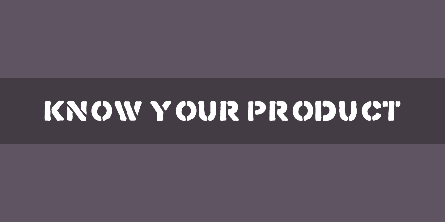 Ejemplo de fuente Know Your Product